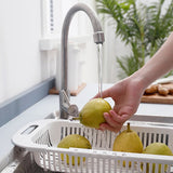 Retractable Kitchen Sink Storage Rack – Adjustable Soap, Sponge & Vegetable Drain Basket