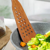 Wooden Filter Shovel Spatula β Non-Stick Frying & Steak Cooking Tool with Drain Holes