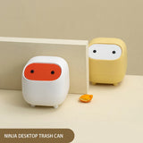 Ninja Desktop Trash Can – Mini Double-Layer Pressing Bin with Lid for Household & Living Room
