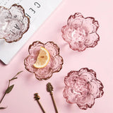 1-3PCS Japanese Style Small Glass Plates – Sakura Mini Dessert & Seasoning Bowls with Golden Border
