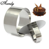 Aomily DIY Fondant & Mousse Cake Mold – Stainless Steel Round Cutter & Slicer