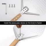 12/14 Inch Aluminum Perforated Pizza Peel β Detachable Handle Baking Paddle