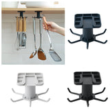 360° Rotatable Kitchen & Bathroom Hook Organizer – Nail-Free Wall and Cabinet Hanger