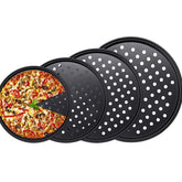 Nonstick Carbon Steel Pizza Crisper Tray – Round Deep Dish Pizza Baking Pan
