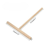T-Shaped Bamboo Pancake Spatula – Round Head Wooden Cooking Tool