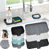 Silicone Kitchen Sink Sponge Holder & Soap Dish β Self-Draining Anti-Slip Storage Rack