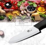 Akatsuki Ceramic Kitchen Knives Set – 3/4/5/6 Inch White Zirconia Blade with Vegetable Peeler