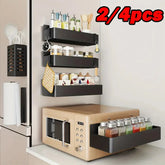 2/4pcs Magnetic Storage Rack Punch-Free – Refrigerator Organizer for Kitchen & Bathroom