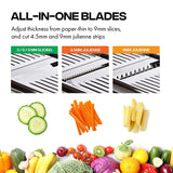 LMETJMA Adjustable Mandoline Slicer – Stainless Steel Vegetable Cutter & Chopper