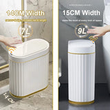 7/9L Automatic Sensor Trash Can β Roman Striped Smart Induction Bin for Bathroom & Kitchen