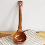 Non-Stick Wooden Cooking Spoon – Solid Anti-Scalding Soup Ladle for Daily Cooking