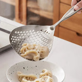 Large Stainless Steel Colander Skimmer Spoon – Heavy Duty Food Strainer