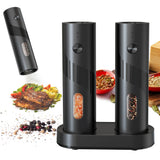 2-Pcs Automatic Salt & Pepper Grinder Set – USB Rechargeable with LED & Adjustable Coarseness
