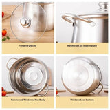 1PC Stainless Steel Soup Pot – 5L Large Capacity Stew & Boil Cookware