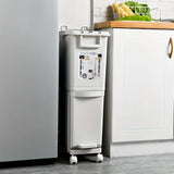 29L/32L Large Dual-Compartment Trash Can – Foot Pedal Plastic Bin with Dry & Wet Separation