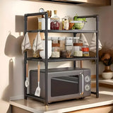 Microwave Oven Storage Rack – Space-Saving Countertop Kitchen Organizer Shelf