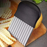 Stainless Steel Crinkle Potato Chip Slicer β Wavy Cutter for Vegetables & French Fries