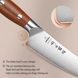 HEZHEN 5.3" Utility Knife – German 1.4116 Steel with Red Wood Handle