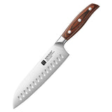 XINZUO 1–3PC Stainless Steel Knife Set – Utility, Santoku & Bunka Knives with Red Sandalwood Handles