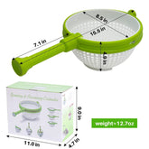 LMETJMA 3 Quart Large Capacity Salad Spinner – 2 in 1 Collapsible Colander & Vegetable Washer
