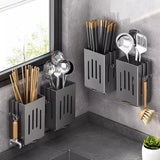 Kitchen Chopsticks Holder & Hanging Utensil Drying Rack – No Drilling Wall Mounted Cutlery Organizer