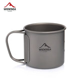 Widesea Camping Titanium Mug – Foldable Outdoor Cup for Hiking, Travel & Picnic