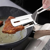 Stainless Steel Frying Shovel Clip – Multifunctional BBQ Tongs & Fish Spatula