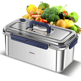 Airtight 316 Stainless Steel Food Storage Container – Large Capacity Leakproof Kitchen Storage with Date Indicator