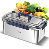 Airtight 316 Stainless Steel Food Storage Container – Large Capacity Leakproof Kitchen Storage with Date Indicator