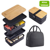 Adult 2-Tier Bento Lunch Box with Cutlery – Leakproof, Microwave & Dishwasher Safe