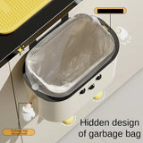 XIAOGUI 9L / 12L Wall-Mounted Kitchen Trash Can – Cream Color, Lid Design, No-Bend Waste Bin