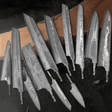 F.YOUNG DIY VG10 Damascus Steel Knife Blank – 67-Layer Hand-Forged Japanese Chef Blade (No Handle)