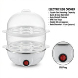 Double Layer Electric Egg Boiler – Multifunctional Mini Egg Steamer & Breakfast Maker (350W, 220V)