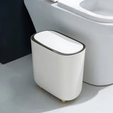 Narrow Press Ring Trash Can with Lid – Slim Garbage Bin for Bathroom Gaps & Waste Classification