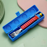 Creative Building Blocks Kids Cutlery Set – Portable Stainless Steel Fork & Spoon with Storage Box
