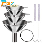 Stainless Steel Kitchen Funnels Set (3/5 Pcs) – Mini Food-Grade Funnels for Bottles & Spices