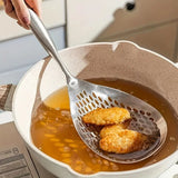 Large Stainless Steel Colander Skimmer Spoon – Heavy Duty Food Strainer