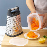 4-in-1 Stainless Steel Grater with Container | Vegetable & Cheese Slicer | Multipurpose Kitchen Cutter