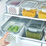4pcs Leak-Proof Food Storage Containers – Airtight Stackable Meal Prep Boxes for Fruits, Vegetables, Meat & Grains