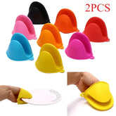 2pcs Thickened Silicone Oven Mitts – Heat-Resistant, Anti-Slip Kitchen Gloves