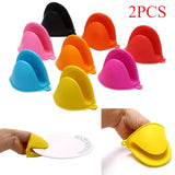 2pcs Thickened Silicone Oven Mitts – Heat-Resistant, Anti-Slip Kitchen Gloves