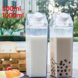 Reusable Plastic Water Bottle – 500/1000ml Transparent Sport & Milk Cup