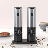 Automatic Salt & Pepper Grinder Set – USB Rechargeable Stainless Steel with Adjustable Coarseness