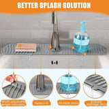 Kitchen Long Silicone Sink Faucet Mat – Splash Guard & Absorbent Countertop Protector