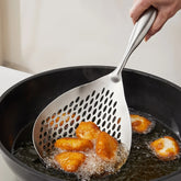 Large Stainless Steel Colander Skimmer Spoon – Heavy Duty Food Strainer