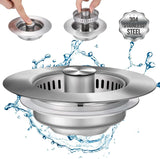 Stainless Steel Pop-Up Sink Strainer – Anti-Clog Drain Stopper & Odor Filter