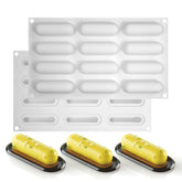 Elliptical Bar Chocolate Cake Silicone Mold, French Dessert & Mousse Baking Tool