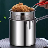304 Stainless Steel Deep Fryer with Frying Basket – Multifunction Small Kitchen Pot