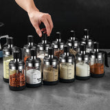 Glass Spice Jar Organizer – Sugar Bowl & Salt Shaker with Spoon