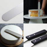 Stainless Steel Cake Spatula & Icing Knife β Wooden Handle Smoother (4/6/8/10 Inch)